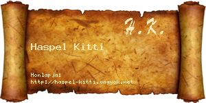 Haspel Kitti névjegykártya